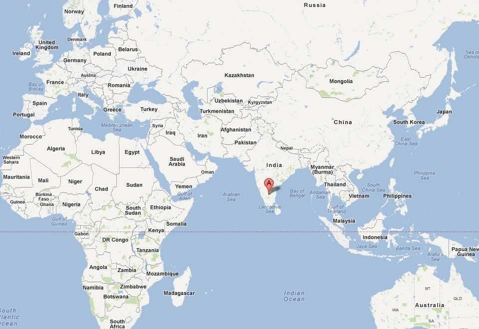 Bangalore dünya xəritəsində
