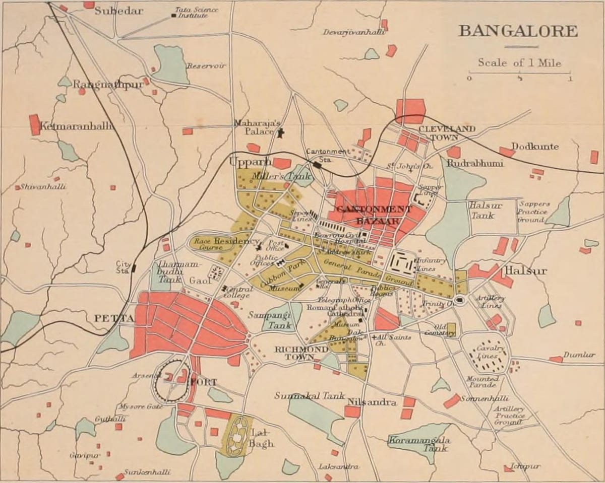 Bangalore köhnə xəritə