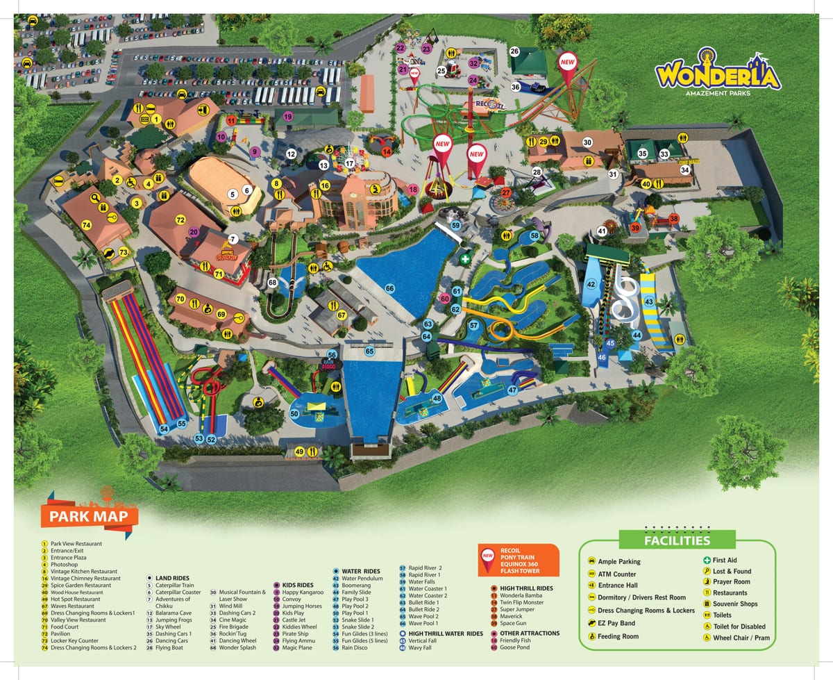Wonderla Bangalore xəritə